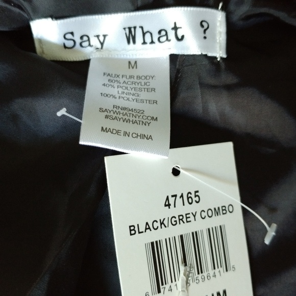 Say What ? Blue/Grey Combo Allover Faux Fur Vest - Picture 7 of 8